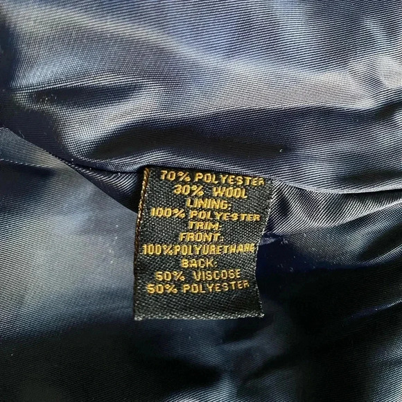 IMAN Women Platinum Rock The Runaway Transformer Wool Blend Navy Coat Size Small - Picture 13 of 15